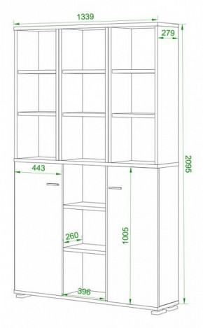 Стеллаж комбинированный Домино нельсон ПУ-40-6 в Лесном - lesnoy.mebel24.online | фото 2