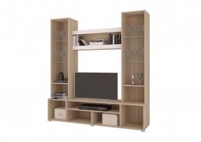 Стенка АНТАЛИЯ 2 (Сонома/Графит софт) в Лесном - lesnoy.mebel24.online | фото 2