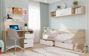 Стол 1200/3 ящика АНТАЛИЯ (Сонома/Белый софт) в Лесном - lesnoy.mebel24.online | фото 2