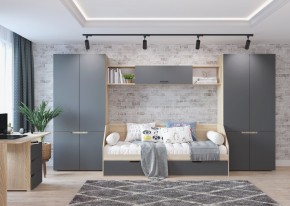 Стол 1200/3 ящика АНТАЛИЯ (Сонома/Графит софт) в Лесном - lesnoy.mebel24.online | фото 2