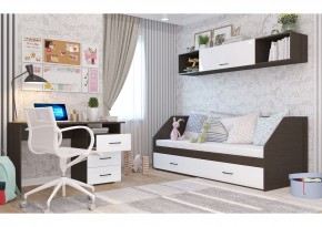 Стол 1200/3 ящика НЕНСИ (Венге/Белый глянец) в Лесном - lesnoy.mebel24.online | фото 2
