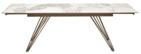 Стол ACERRA NEW 160 GLOSS LUXURY PANDORA SOLID CERAMIC/ каркас цвета шампань, ®DISAUR в Лесном - lesnoy.mebel24.online | фото 5