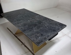 Стол ALES 180 BLACK GRAVE SOLID CERAMIC, керамика / бронзовый, ®DISAUR в Лесном - lesnoy.mebel24.online | фото 5