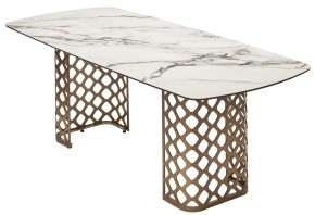Стол CHIAVARI 220 KL-188 Контрастный мрамор матовый, итальянская керамика / Шампань, ®DISAUR в Лесном - lesnoy.mebel24.online | фото 7