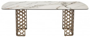 Стол CHIAVARI 220 KL-188 Контрастный мрамор матовый, итальянская керамика / Шампань, ®DISAUR в Лесном - lesnoy.mebel24.online | фото 8