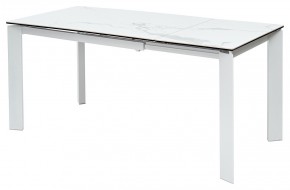 Стол CORNER 120 MATTE STATUARIO Белый мрамор матовый керамика, стекло/ белый каркас, ®DISAUR в Лесном - lesnoy.mebel24.online | фото 1