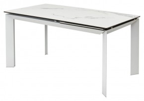 Стол CREMONA 140 MATTE STATUARIO Белый мрамор матовый, керамика/ белый каркас, ®DISAUR в Лесном - lesnoy.mebel24.online | фото 1