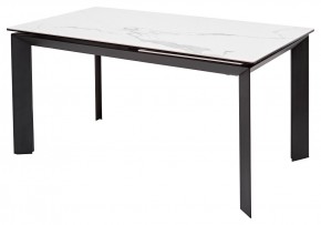 Стол CREMONA 140 MATTE STATUARIO Белый мрамор матовый, керамика/ черный каркас, ®DISAUR в Лесном - lesnoy.mebel24.online | фото 1