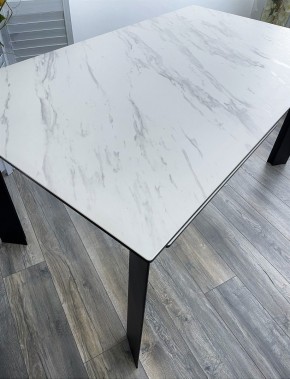 Стол CREMONA 180 KL-99 Белый мрамор матовый, итальянская керамика / черный каркас, ®DISAUR в Лесном - lesnoy.mebel24.online | фото 2
