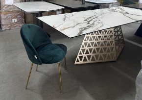 Стол ENNA 220 KL-188 Контрастный мрамор матовый, итальянская керамика/ каркас цвета шампань, ®DISAUR в Лесном - lesnoy.mebel24.online | фото 8
