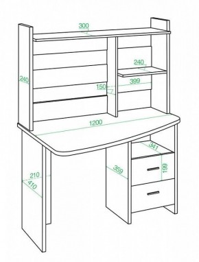 Стол компьютерный Домино Лайт СКЛ-Крл 120+НКЛ-120 в Лесном - lesnoy.mebel24.online | фото 3