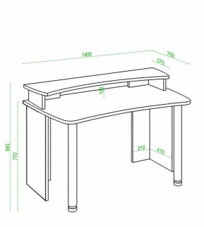 Стол компьютерный Домино Лайт СКЛ-Софт140+НКИЛ140 в Лесном - lesnoy.mebel24.online | фото 3
