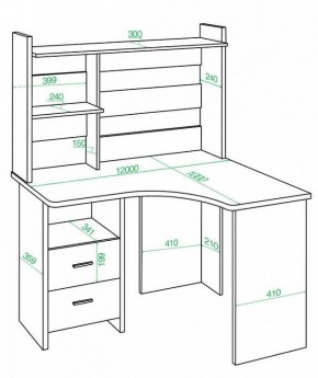 Стол компьютерный Домино Лайт СКЛ-Угл120+НКЛ-120 в Лесном - lesnoy.mebel24.online | фото 2