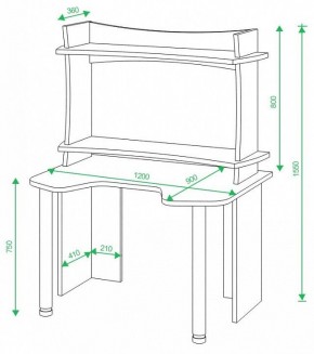 Стол компьютерный Домино lite СКЛ-Игр120 в Лесном - lesnoy.mebel24.online | фото 2