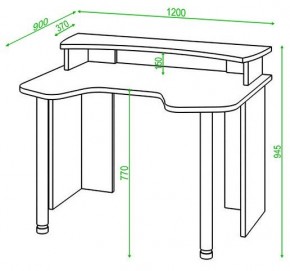 Стол компьютерный Домино Lite СКЛ-Игр120+НКИЛ120 в Лесном - lesnoy.mebel24.online | фото 2