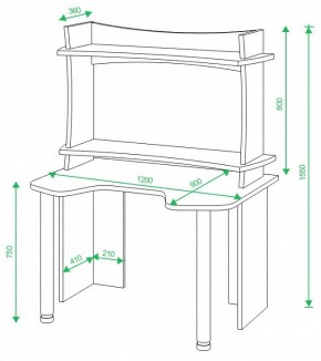 Стол компьютерный Домино Lite СКЛ-Игр120+НКИЛ120ВЛ в Лесном - lesnoy.mebel24.online | фото 2