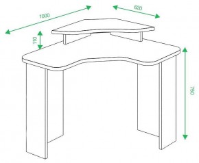 Стол компьютерный Домино lite СКЛ-ИгрУгл100+НКИЛ в Лесном - lesnoy.mebel24.online | фото 2