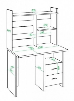 Стол компьютерный Домино Lite СКЛ-Прям100Р+НКЛ-100 в Лесном - lesnoy.mebel24.online | фото 2
