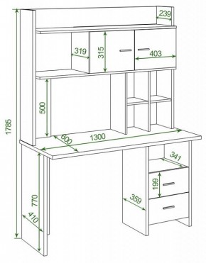 Стол компьютерный Домино Lite СКЛ-Прям130Р+НКЛХ-130 в Лесном - lesnoy.mebel24.online | фото 2