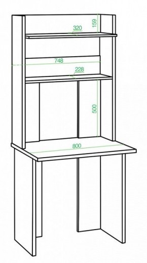Стол компьютерный Домино Lite СКЛ-Прям80+НКЛХ 80 в Лесном - lesnoy.mebel24.online | фото 2