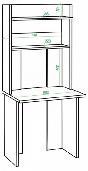 Стол компьютерный Домино Lite СКЛ-Прям80Р+НКЛХ в Лесном - lesnoy.mebel24.online | фото 2