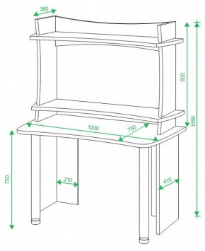 Стол компьютерный Домино Lite СКЛ-Софт120+НКИЛ120 в Лесном - lesnoy.mebel24.online | фото 2