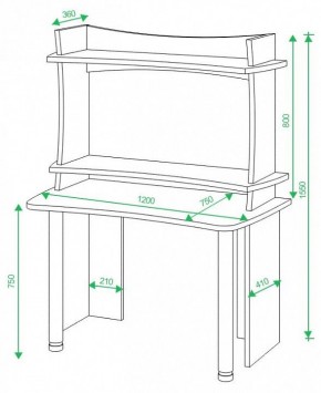 Стол компьютерный Домино lite СКЛ-Софт120+НКИЛ120 ВЛ в Лесном - lesnoy.mebel24.online | фото 2