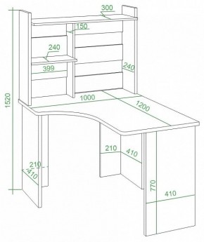 Стол компьютерный Домино Lite СКЛ-Угл120+НКЛ-100 в Лесном - lesnoy.mebel24.online | фото 2