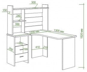 Стол компьютерный Домино Lite СКЛ-Угл130+НКЛ-120 в Лесном - lesnoy.mebel24.online | фото 2