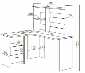 Стол компьютерный Домино Lite СКЛ-Угл130+НКЛ-130 в Лесном - lesnoy.mebel24.online | фото 3