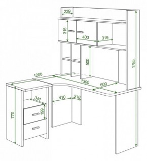 Стол компьютерный Домино Lite СКЛ-Угл130+НКЛХ-130 КВ ЛЕВ в Лесном - lesnoy.mebel24.online | фото 2