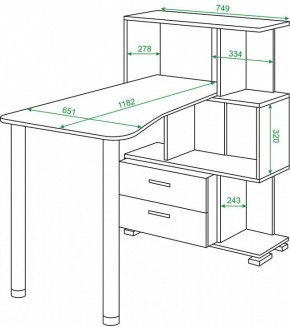Стол компьютерный Домино СЛ-5-3СТ-2+БЯ в Лесном - lesnoy.mebel24.online | фото 2