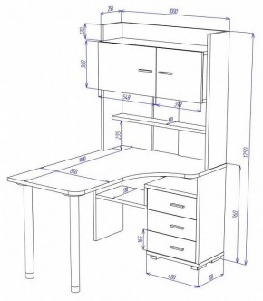 Стол компьютерный Домино СР-133-140 в Лесном - lesnoy.mebel24.online | фото 2