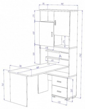 Стол компьютерный Домино СР-720/160 в Лесном - lesnoy.mebel24.online | фото 2