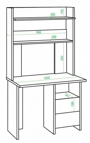 Стол компьютерный Нельсон Lite СКЛ-Прям100+НКЛХ-100 НБЕ в Лесном - lesnoy.mebel24.online | фото 2