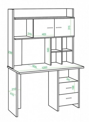 Стол компьютерный Нельсон Lite СКЛ-Прям120+НКЛХ-120 БЕ в Лесном - lesnoy.mebel24.online | фото 2