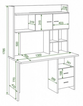 Стол компьютерный Нельсон Lite СКЛ-Прям130+НКЛХ-130 в Лесном - lesnoy.mebel24.online | фото 2
