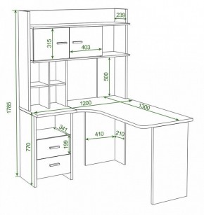 Стол компьютерный Нельсон Lite СКЛ-Угл130+НКЛХ-120 в Лесном - lesnoy.mebel24.online | фото 2