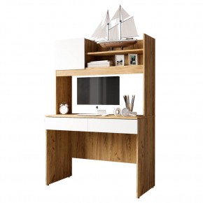 Стол компьютерный Селфи (ПН-17/ПС-5/ТБ-22) крафт/белый в Лесном - lesnoy.mebel24.online | фото 2