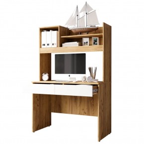 Стол компьютерный Селфи (ПН-17/ПС-5/ТБ-22) крафт/белый в Лесном - lesnoy.mebel24.online | фото 3