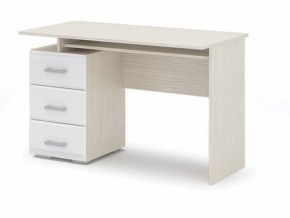 Стол компьютерный Симба Дуб белфорт-Белый глянец в Лесном - lesnoy.mebel24.online | фото 1