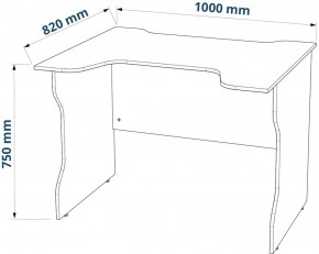 Стол компьютерный ВАРДИГ K2 100x82, белый/красный в Лесном - lesnoy.mebel24.online | фото 3