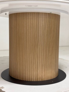 Стол MESA D120 цвет БЕЛЫЙ МРАМОР M326 / Каркас OAK, ®DISAUR в Лесном - lesnoy.mebel24.online | фото 4