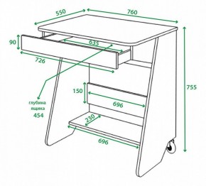 Стол письменный Домино СК-7 в Лесном - lesnoy.mebel24.online | фото 3