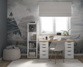 Стол письменный Ингар 2/55 140x75x55, дуб беленый/белый в Лесном - lesnoy.mebel24.online | фото 4