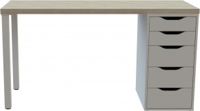 Стол письменный Ингар 2/5Т 140x75x55, дуб беленый/белый в Лесном - lesnoy.mebel24.online | фото 2