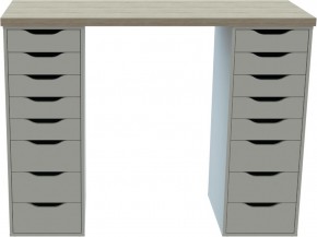 Стол письменный Ингар 2/88 140x106x55, дуб беленый/белый в Лесном - lesnoy.mebel24.online | фото 2