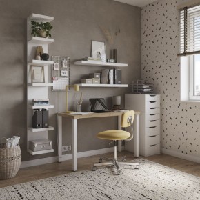Стол письменный Ингар 2/ТТ 140x75x55, дуб беленый/белый в Лесном - lesnoy.mebel24.online | фото 4