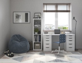 Стол письменный Ингар белый, 140x75, с двумя тумбами в Лесном - lesnoy.mebel24.online | фото 2