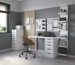 Стол письменный Ингар белый,120x75, с одной тумбой в Лесном - lesnoy.mebel24.online | фото 2